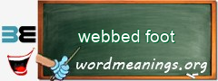 WordMeaning blackboard for webbed foot